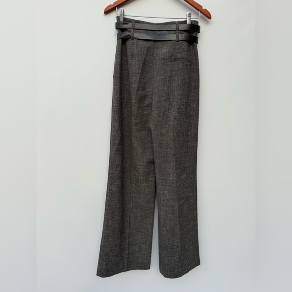 Exquise Albus Gray Wide-Leg Trousers with Double Black Belt Size 6 - Picture 7 of 9